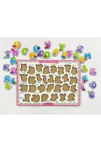 Ahşap Alfabe Eğitici Bul-tak Oyunu Puzzle - Yapboz